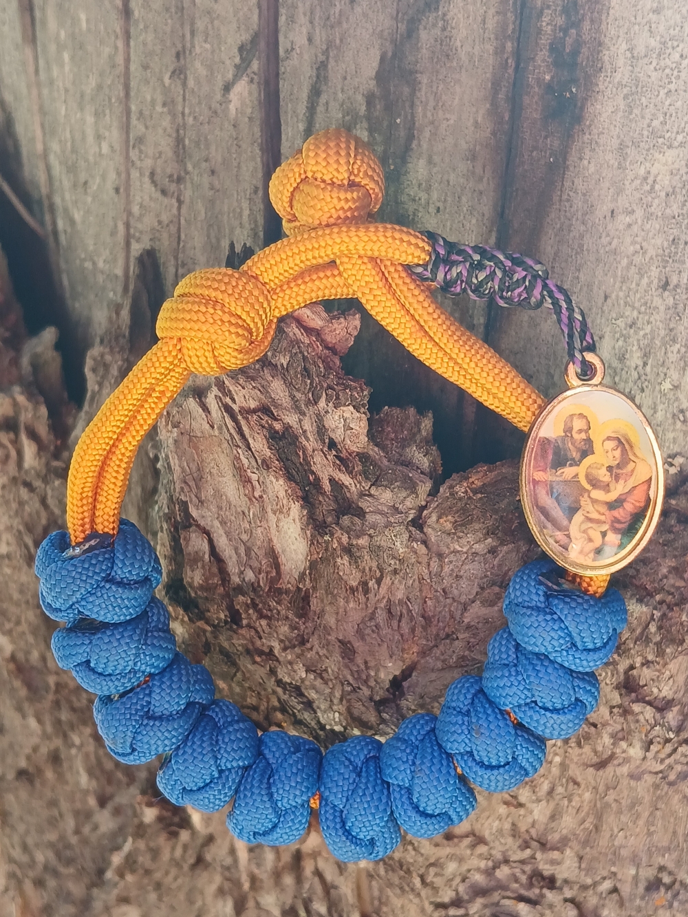 Handmade Rugged Paracord Single-Decade Rosary Holy Family